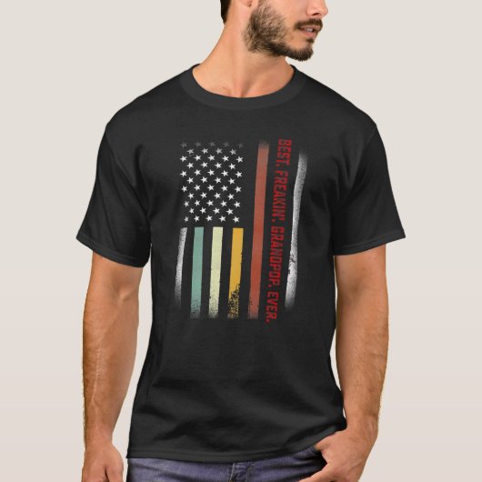 ファーザーズ最高のデーフリーキン米国国旗 Tシャツ (正面)