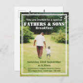 ファーザーズ&サンズブレックファーストパーソナライズされた インビテーションポストカード (正面/裏面)