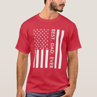 ファーザーズ・デイタイポグラフィ米国旗モダン Tシャツ