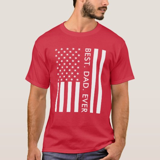 ファーザーズ・デイタイポグラフィ米国旗モダン Tシャツ (正面)