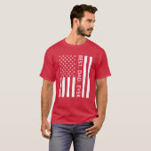 ファーザーズ・デイタイポグラフィ米国旗モダン Tシャツ (正面フル)
