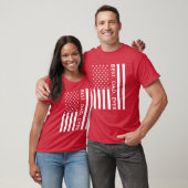 ファーザーズ・デイタイポグラフィ米国旗モダン Tシャツ (ユニセックス)