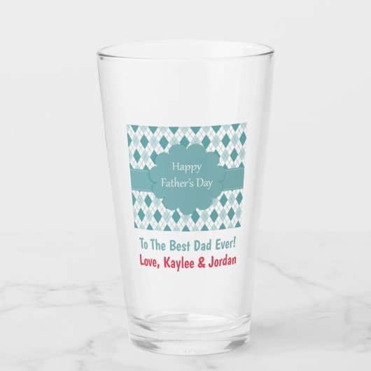 ファーザーズ・デイパパ最高の・ワーズエバーピント・ビール タンブラーグラス (正面)