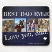 ファーザーズ・デイ写真コラージュ最高のパパ・エバカスタムー マウスパッド (正面)