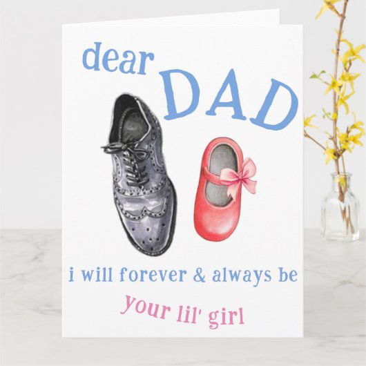 ファーザーズ・デイ・カード – かわいいパパ・ドーターカード カード (黄色い花)