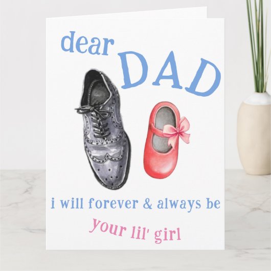 ファーザーズ・デイ・カード – かわいいパパ・ドーターカード カード (正面)