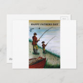 ファーザーズ・デイ・魚釣り・カード ポストカード (正面/裏面)