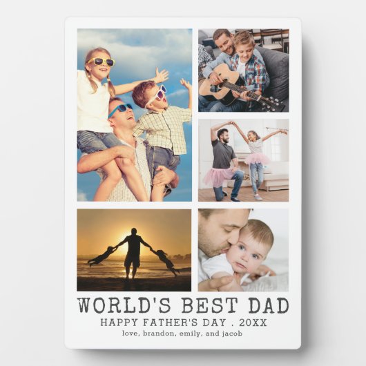 ファーザーズ・デイWORLDS最高のパパ・フォト・コラージュ フォトプラーク (正面)