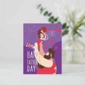 ファーザーソン遊ズのバスケットボールかわいいイラストレーション ポストカード (スタンド正面)