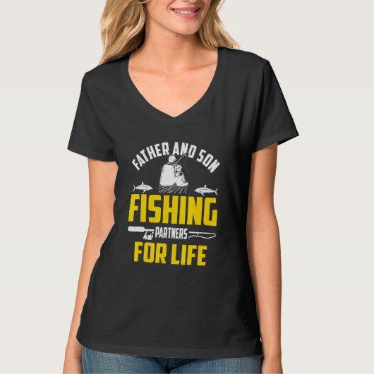 ファーザーソン魚釣りパートナーズ生命レトロマッチン Tシャツ (正面)