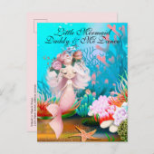 ファーザードーターダンスリトルマーメイドテーマ インビテーションポストカード (正面/裏面)