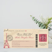 ファーザードーターダンスヴィンテージパリボーディングパス 招待状 (スタンド正面)