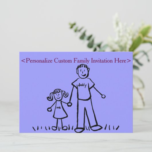 ファーザードーターファミリーアートカスタム招待状 招待状 (スタンド正面)