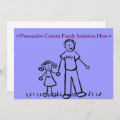 ファーザードーターファミリーアートカスタム招待状 招待状 (正面/裏面)