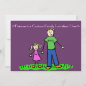 ファーザードーターファミリーアートカスタム招待状 招待状 (正面)