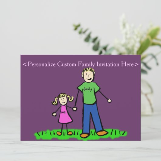 ファーザードーターファミリーアートカスタム招待状 招待状 (スタンド正面)