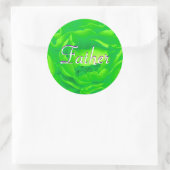 ファーザーブライトグリーンバラステッカー ラウンドシール (バッグ)