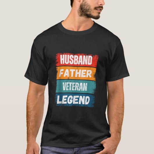 ファーザー退役軍人レジェンド誇りを持ったパパおもしろいリター Tシャツ (正面)