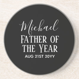ファーザー・オブ・ザ・イヤーパパ夫マンCUSTOM文字 コースター