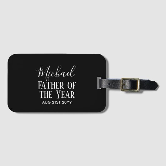 ファーザー・オブ・ザ・イヤーパパ夫マンCUSTOM文字 ラゲッジタグ (正面横)