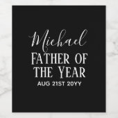 ファーザー・オブ・ザ・イヤーパパ夫マンCUSTOM文字 ワインラベル (シングルラベル)