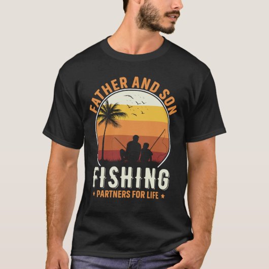 ファーザー・ソン・魚釣り・パートナーズ・フィッシャーマンフィッシャー Tシャツ (正面)