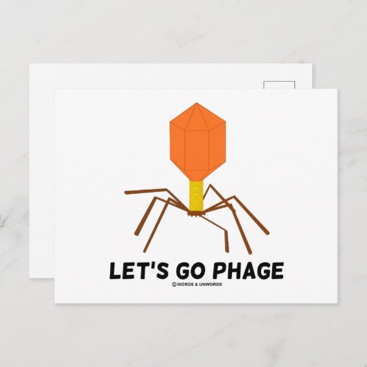 ファージウイルスのバクテリオファージに行こう ポストカード (正面/裏面)