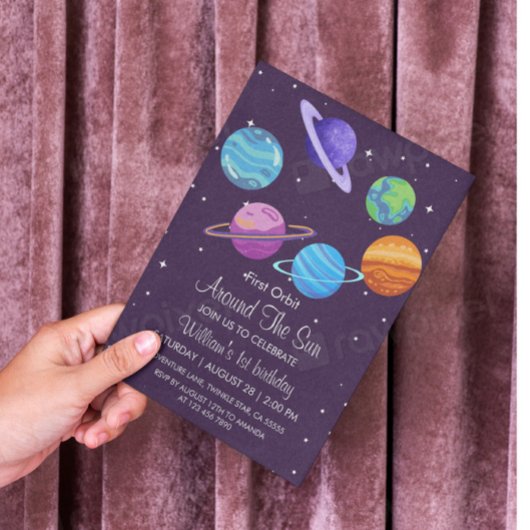 ファーストのまわりにオービットサン1st誕生日招待状 招待状