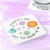 ファーストのまわりにトリップザサンガール誕生日 スクエアペーパーコースター