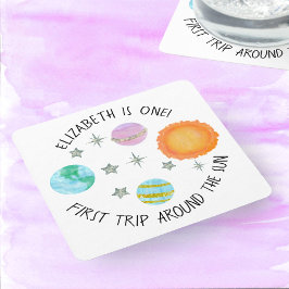 ファーストのまわりにトリップザサンガール誕生日 スクエアペーパーコースター