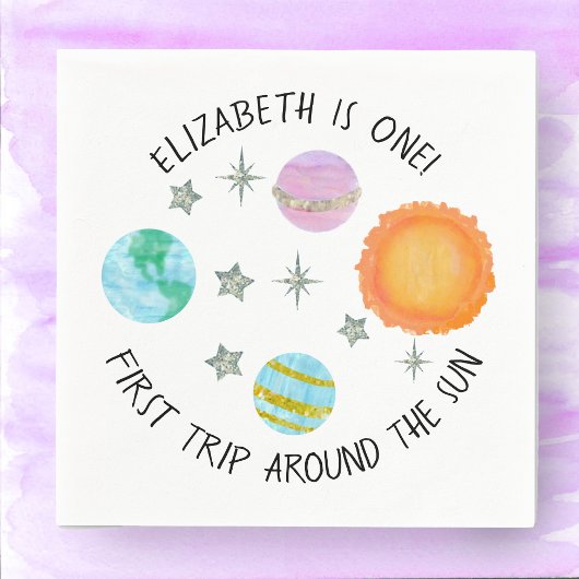 ファーストのまわりにトリップザサンガール誕生日 スタンダードカクテルナプキン