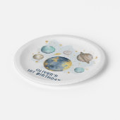 ファーストのまわりにトリップザサンネイビー金ゴールドボーイズ誕生日 ペーパープレート (アングル)