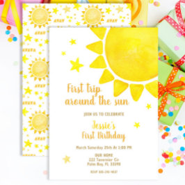 ファーストのまわりにトリップザサン誕生日招待状- Wa 招待状