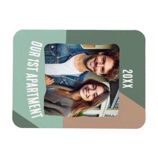 ファーストのアパートパーソナライズされた写真 マグネット (横)