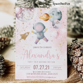 ファーストアウタースペース誕生日招待状ガールアストローナ 招待状