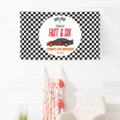 ファーストアンドシックスレッドフレームレースカー6thバースデーパーティー 横断幕 (インサイチュ)