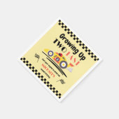 ファーストイエローレースカー2台で育つ2回目の誕生日 スタンダードカクテルナプキン (角)