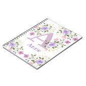 ファーストイニシャルプラス花のある名前アン ノートブック (左側)