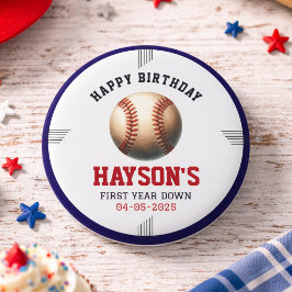 ファーストイヤーダウンベースボール 1歳の誕生日パーティー 缶バッジ