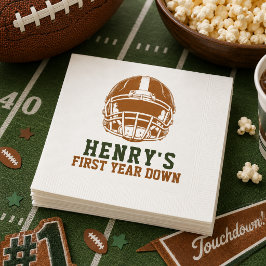 ファーストイヤーダウン | アメリカンフットボール1歳の誕生日パーティー スタンダードカクテルナプキン