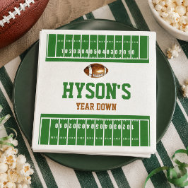 ファーストイヤーダウン | アメリカンフットボール1歳の誕生日パーティー スタンダードカクテルナプキン