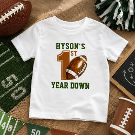 ファーストイヤーダウン | アメリカンフットボール1歳の誕生日パーティー ベビーTシャツ