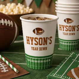 ファーストイヤーダウン | アメリカンフットボール1歳の誕生日パーティー 紙コップ