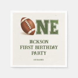 ファーストイヤーダウン フットボール 1歳の誕生日パーティー スタンダードカクテルナプキン