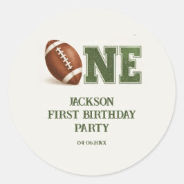 ファーストイヤーダウン フットボール 1歳の誕生日パーティー ラウンドシール