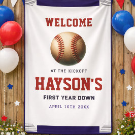 ファーストイヤーダウン ベースボール 1歳の誕生日おめでとう 横断幕