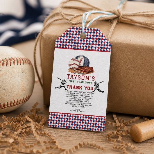 ファーストイヤーダウン 野球1歳の誕生日 ギフトタグ
