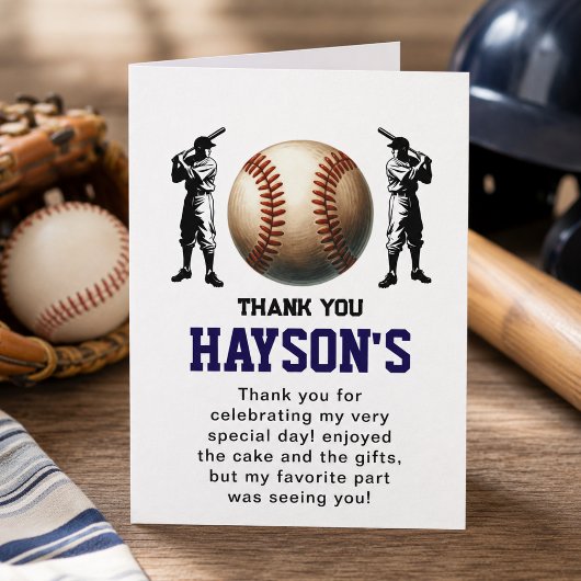 ファーストイヤーダウン 野球 1歳の誕生日パーティー サンキューカード