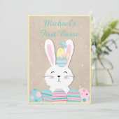 ファーストイースターかわいいバニーとエッグズホリデーカード シーズンカード (スタンド正面)