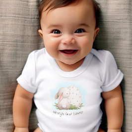 ファーストイースターキュートバニーパーソナライズされたネーム男の赤ちゃん ベビーボディスーツ